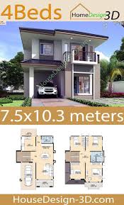 4 bedroom house plans come in many different configurations, with thousands available on eplans.com in one story, two story, or even three story layouts. House Design 3d 7 5x10 3 With 4 Bedrooms House Design 3d Two Story House Design Small House Design Plans 3d House Plans