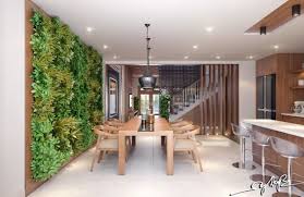Interior Design Close To Nature Rich Wood Themes And Indoor Vertical Gardens Vertical Garden Indoor Vertical Garden Design Natural Dining Room