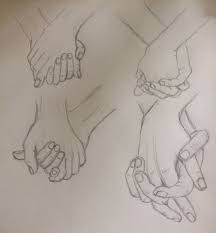 (step 1) start drawing the hands with basic shapes. Practice Sketch Holding Hands Pinkishcoconut Art Drawings Sketches Simple Art Sketches Holding Hands Sketch