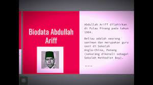 Ibrahim hussein, tokoh seni halus | afiqah farhanisha dan nurul innsyirah 1k. Tokoh Seni Abdullah Ariff Youtube