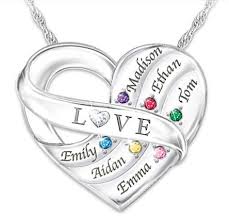Birthstone Family Tree Necklace With Names In 2020 Love Necklace Rainbow Quartz Jewelry Mothers Necklace