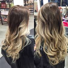 Hair is darker at the roots and becomes lighter at the ends, or vice versa. Ombre Dark Brown To Blonde Brown To Blonde Ombre Ombre Hair Blonde Dark Blonde Ombre Hair