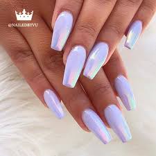 5 tutorials to do mirror nails at home using chrome nail polish, chrome effect powder, metallic fake nails, aluminum foil, silver metallic nail stickers. 23 Nail Ideas To Inspire Your Next Mani Chrome Chromenails Nailart Nailideas Summer Acrylic Nails Chrome Nails Purple Nails