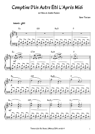 Comptine D Un Autre été L Après Midi Piano Comptine D Un Autre Ete L Apres Midi Yann Tiersen Sheet Music Piano Music Piano Sheet