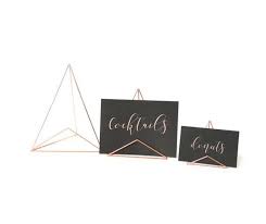 Mod Sign Holders 3 Size Options Brass Rose Gold Silver Black Metals Wedding Table Number Sign Holder Acrylic Sign Holder Acrylic Sign Place Card Holders Sign Holder