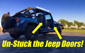 Lift the rear door straight up to unhook the door from the hinge. Jeep Wrangler Unlimited Doors Are Stuck And Seized Fixed Geekswithcars Com