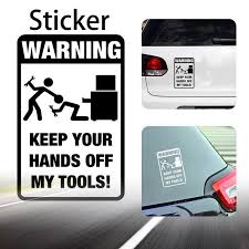 Consider using a hood lock cable so the thief can't get to your. Protected By Anti Theft Funny Car Bumper Waterproof Van Window Jdm Dub Truck Archives Midweek Com