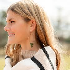 Handmade Jewelry Winnie Gold Turquoise Hoop Earring Liz James Designs