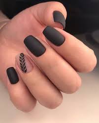 Matte Black Acrylic Nail Designs 30 Trendy Matte Black Nails Designs Inspirations Squoval Nails Matte Nails Design Coffin Nails Designs