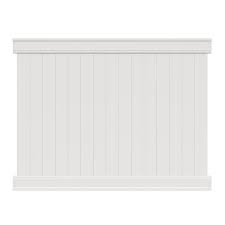 9 ft x 7 ft. Freedom Ready To Assemble Emblem 6 Ft H X 8 Ft W White Vinyl Flat Top Fence Panel In The Vinyl Fence Panels Department At Lowes Com