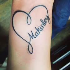 My Heart Infinity Tattoo For My Little Girl Love It Heart Tattoos With Names Heart With Infinity Tattoo Name Tattoos For Moms