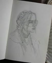 Billie Eilish Cartoon Drawing Black And White Pin By Araihs B On Drawings Of Billie Eilish Sketches Drawing Sketches Art