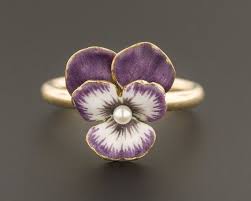 Pansy Ring Antique Pansy Ring Purple Flower Ring With Etsy Purple Flower Rings Antique Rings Pansies