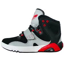Adidas Black And Red High Tops Adidas Originals Roundhouse J Unisex Kids Trainers Q32609 Black Red Grey Adidas Shoes Unisex Kids Sneakers Nike