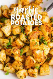 Garlic Roasted Potatoes Recipe Roasted Potato Recipes Garlic Roasted Potatoes Vegan Side Dishes