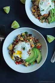 When the eggs are done, lift each poached egg from the water with a slotted spoon, but hold it over the skillet briefly to let any water clinging to the lay a poached egg over the top of the croutons and pour a little mustard vinaigrette over the top. Southwestern Roasted Vegetable Quinoa Salad With Poached Egg
