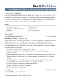 sample resume for casino dealer talentabc