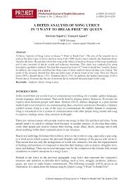 Type any artist, song, or lyric phrase. Pdf A Deixis Analysis Of Song Lyrics In I Want To Break Free By Queen