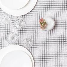 Nappe Linge Particulier En Lin Lave Carreaux Noir Et Blanc Sur Lepetitflorilege Com Nappe Lin Nappe Lin Lave