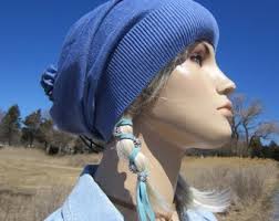 Blue Lightweight Summer Slouchy Beanie Hat Baggy Back Cotton Tam Women's  Fashion Hats by Vacationhousea1299