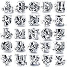 Real Pandora Charms Authentic 925 Sterling Silver Alphabet - Etsy Israel