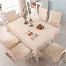 Change the entire look of your chairs with change the seat fabric. Tablecloth European Style Table Cloth Chair Covers Cushions Set Thickened Cloth Lace Table Cloth Dining Chair Covers Home Decoration Color A Size 6 Seat Cushions And Backrest Buy Online At Best Price In