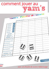Comment Jouer Au Yam S Les Regles Et La Fiche A Imprimer Cabane A Idees
