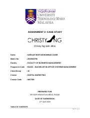 Check spelling or type a new query. Online Business Comapany Case Study Docx Assignment 2 Case Study Christy Ng Sdn Bhd Name Nabilah Binti Mohammad Zahir Matric No 2019350799 Faculty Course Hero