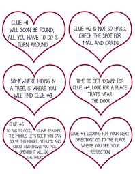 Free Printable Birthday Scavenger Hunt Clues Valentine Scavenger Hunt For Kids Free Printable Clues Kasey Trenum In 2020 Scavenger Hunt Clues Boyfriend Scavenger Hunt Treasure Hunt Clues