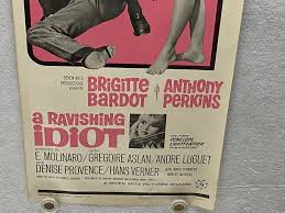 1964 A Ravishing Idiot Insert Movie Poster 14 x 36 Brigitte Bardot, Anthony  Perk