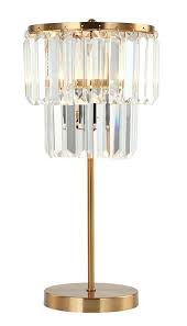 E Like Original Crystal Table Lamp With 1 Light Satin Gold Finish Long Strip Crystal K9 Crystal Shade Cla Crystal Table Lamps Table Lamps For Bedroom Lamp