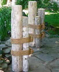 Nautical Landscaping Wood Marine Pilings Nautical Coastal Decor Landscape Ideas By Sherri32 Nautical Landscaping Beach Cottage Style Backyard Beach
