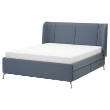 Tufjord Letto Imbottito Con Contenitore Gunnared Blu 180x200 Cm Ikea It Letti Imbottiti Biancheria Da Letto Blu Letto Contenitore