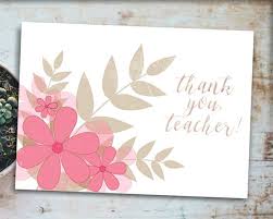 Teacher Appreciation Card Thank You Teacher Digital Print Card Teacher Appreciation Cards Teacher Appreciation Gifts Cards Handmade