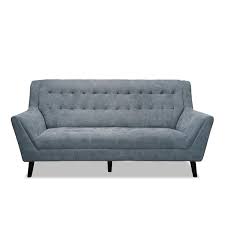 Hardwood frame with solid wood legs. Hometrend Erath Midcentury Gray Polyester Sofa 8244gr 3 Rona
