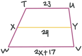 The median divides the trapezoid into two smaller trapezoids each with half the altitude of the original. Midsegments Of Trapezoids Krista King Math Online Math Tutor