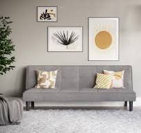 Futon Sofa Bed - Light Grey - FINAL SALE ITEM - Light Grey