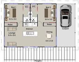 2 bedroom house plans with double garage. 2 Bedroom Kit Home 2 Bedroom House Plans House Plans Australia Australian House Plans
