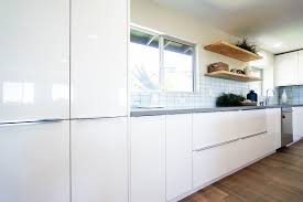 Easier to keep clean than your existing kitchen as the smooth shiny finish will not hold grime like the textured paint on your current cabinets. Hi Gloss White Cabinet City Kitchen And Bath