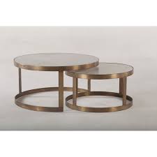 The vanda table has a charm of its own with this. World Interiors White Antique Gold Nesting Coffee Tables Set Of 2 Bellacor