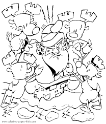 Printable coloring sheets with christmas kids pages that can be used to create coloring books. Funny Christmas Coloring Sheet For Kids Santa Is Stuck In The Chimney