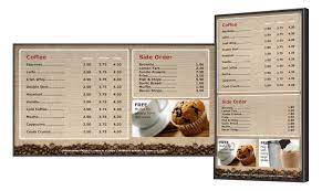 This menu board is designed and made for a chic, minimal and modern look. Digitale Menutafeln Fur Coffee Shops Kaffeehauser