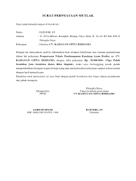Surat yang berisi kesepakatan inilah yang kemudian diberi nama surat perjanjian. Contoh Surat Pernyataan Tanggung Jawab Pengadaan