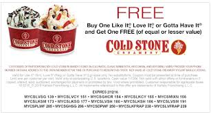 Second Ice Cream Free At Cold Stone Creamery Cold Stone Creamery Cold Stone Coupons Cold Stone Ice Cream