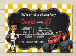 If paw patrol skye is suitable for girls birthday parties, this blaze and the monster machines or blaze truck is suitable for the boy's parties. Blaze Birthday Invitations Blaze And The Monster Machines Blaze And The Monster Machines Party Blaze Birthday Party Blaze Birthday