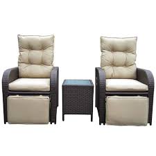 Kauai Outdoor Patio Leisure Set With Coffee Table Black Outdoor Furniture Outdoor Recliner Outdoor Wicker Furniture