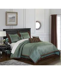 Traditional bed in a bag comforter set design comes with all bedding essential you need to update your room décor. Nanshing Tobey 7 Piece Comforter Set Mineral Blue Brown Queen Reviews Home Macy S