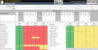 monthly attendance sheet