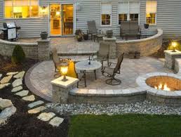 20 Magnificent Outdoor Stone Walls That Will Beautify Your Garden Patio Pavers Design Stone Patio Designs Fire Pit Patio