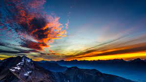The great collection of colorful 4k wallpaper for desktop, laptop and mobiles. Surreal Sunset From Switzerland Hd Wallpaper 4k Desktop Background 3840x2160 Nature